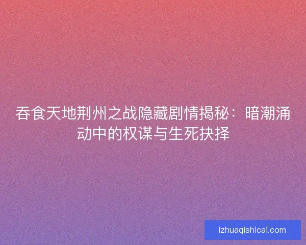 吞食天地荆州之战隐藏剧情揭秘：暗潮涌动中的权谋与生死抉择